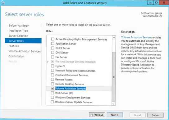 Aktiviranje na osnovi Active Directory v operacijskem sistemu Windows Server 2012