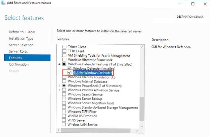 Windows Defender Antivirus a Windows Server 2016 rendszeren
