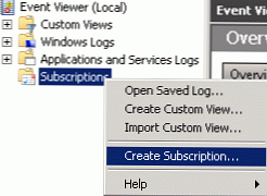 Centralizovaný protokol událostí v systému Windows 2008 Server