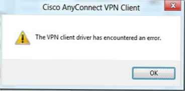 Cisco AnyConnect na Windows 8