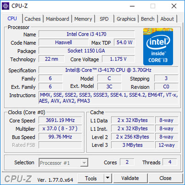 CPU-Z dla informacji technicznych