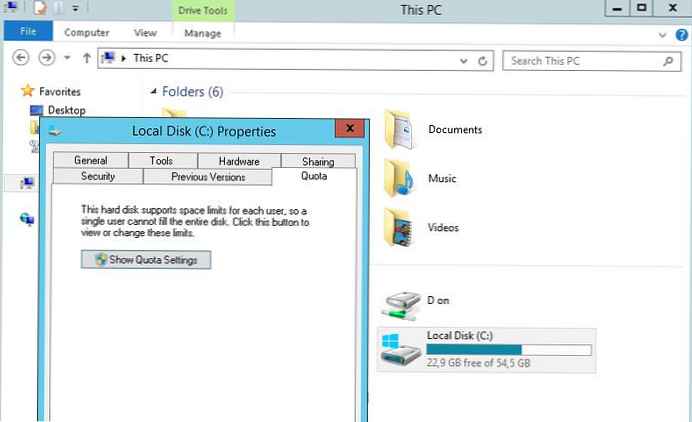 Kuota disk untuk pengguna di sistem file NTFS