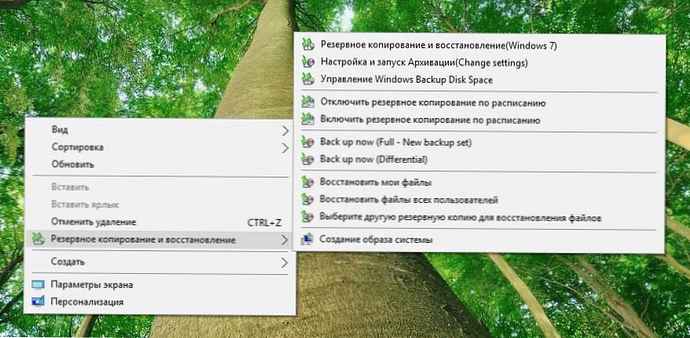 Dodavanje u Windows 10 kontekstni izbornik - sigurnosna kopija i vraćanje