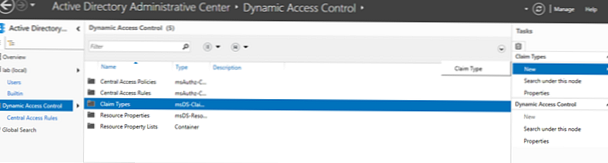 Dynamické řízení přístupu v systému Windows Server 2012
