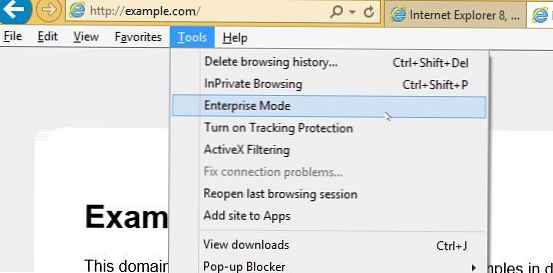 Mode Perusahaan di Internet Explorer 11