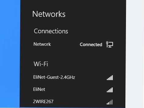 Memfilter daftar jaringan WiFi yang tersedia di Windows 8