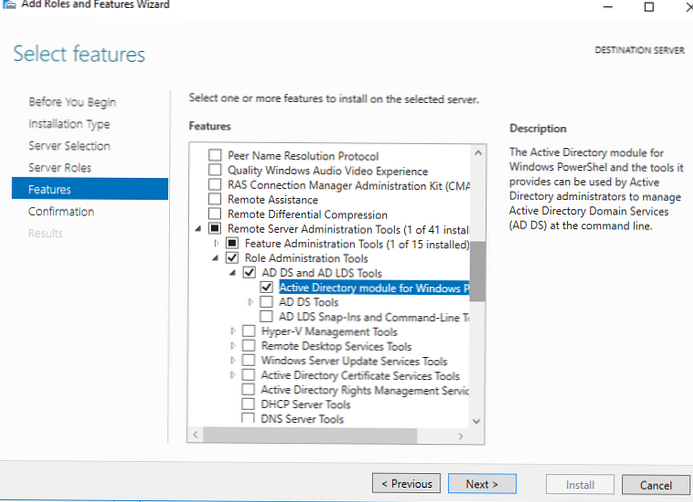 Použitie služby Active Directory pre PowerShell na správu domény