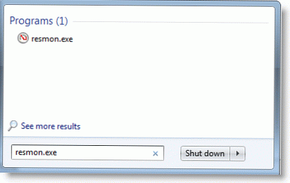 Za določitev zaklep datotek v sistemu Windows 7 uporabljamo Monitor Resource Monitor