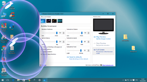 Zmena nastavení skrytého šetriča obrazovky v systéme Windows 10 pomocou šetriča obrazovky Tweaker