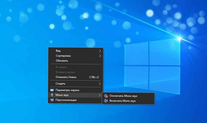 Cara menambahkan perpindahan cepat mono dan stereo ke menu konteks di Windows 10.