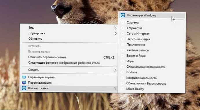 Jak přidat Možnosti do kontextové nabídky systému Windows 10.