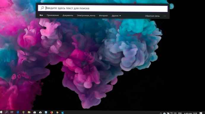 Cara membuka jendela Pencarian di tengah desktop Windows 10