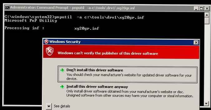 Cara masuk driver di Windows x64 10 / 8.1 / 7 menggunakan sertifikat yang ditandatangani sendiri