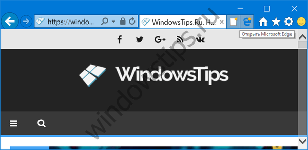 Ako skryť tlačidlo Otvoriť Microsoft Edge v programe Internet Explorer
