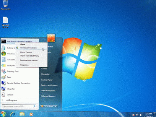Cara mengaktifkan PC Windows 7 di domain