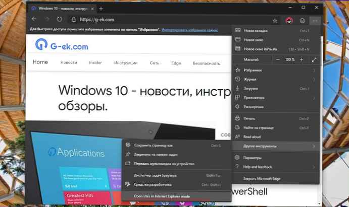 Az Internet Explorer mód engedélyezése a Microsoft Edge Chromium programban.