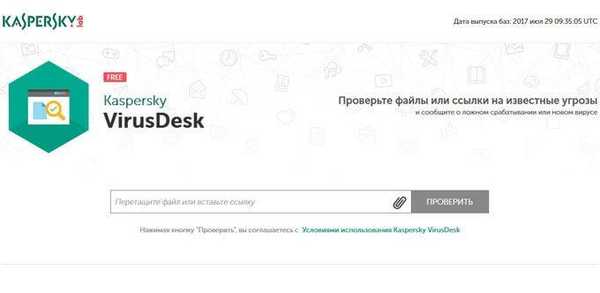 Kaspersky VirusDesk - skontrolujte prítomnosť vírusov Kaspersky online