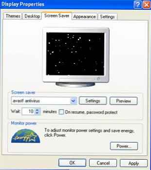 Klávesy registra Windows pre nastavenie šetriča obrazovky