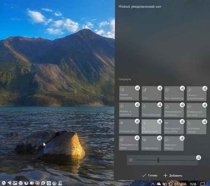 Kustomisasi mudah tombol pintas di Windows 10 Action Center.