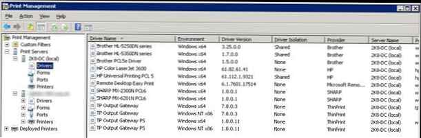 Migracija tiskalnika z Windows Server 2003 x86 na Server 2008 x64