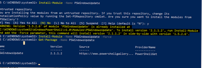 Modul PSWindowsUpdate na správu aktualizácií systému Windows z prostredia PowerShell