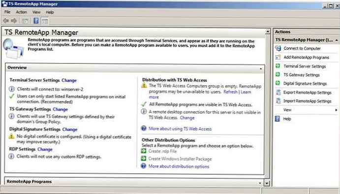 Konfiguriranje RemoteApps v operacijskem sistemu Windows Server 2008