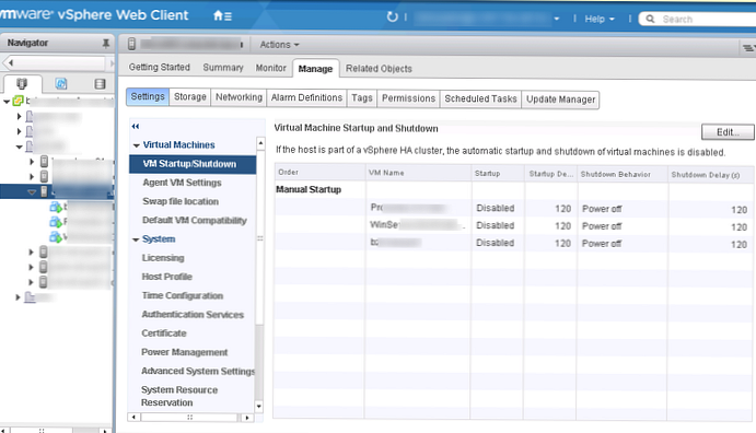 Konfigurasikan autorun untuk mesin virtual di VMware ESXi