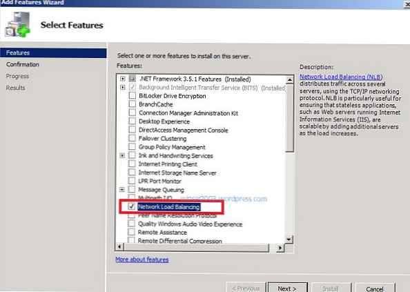 Konfiguriranje uravnoteženja omrežne obremenitve (NLB) v sistemu Windows 2008 R2