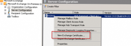 Konfigurácia certifikátu SSL v serveri ExchangeServer 2010