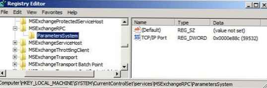 Konfigurace statických portů RPC na serveru Exchange 2010