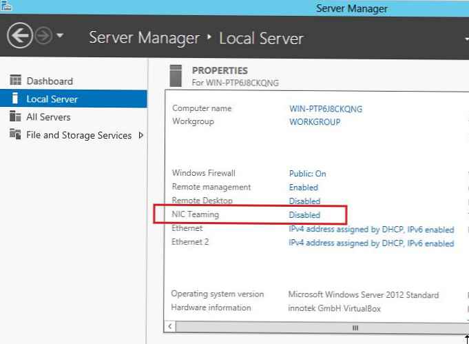NIC Teaming a Windows Server 2012 rendszeren