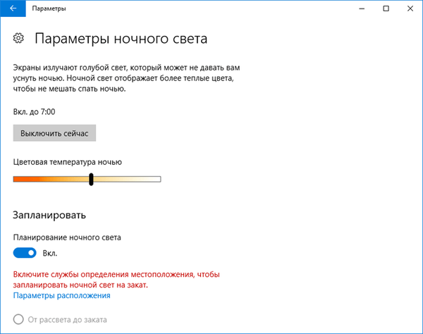 Noční režim v systému Windows 10