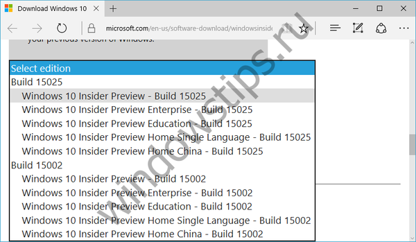 Hivatalos Windows 10 Build 15025 ISO-k