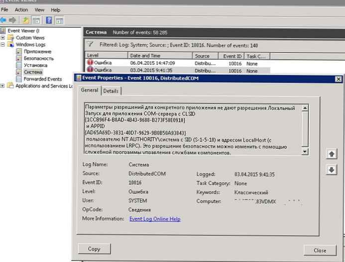Chyba 10016 DistributedCOM v povoleniach systému Windows pre danú aplikáciu neposkytuje povolenia na lokálnu aktiváciu