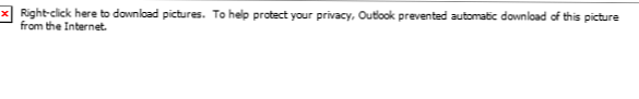 Outlook ne prikazuje slike u tijelu poruke