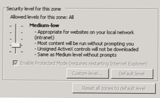 Параметри безпеки Internet Explorer в Windows Server 2008