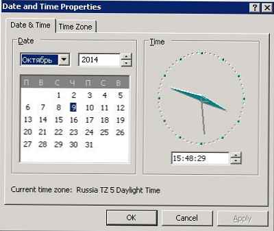 Letný čas v systéme Windows XP