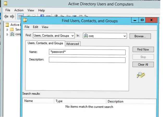 Cari grup dan pengguna di Active Directory berdasarkan pola dan mask
