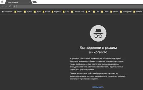 Režim inkognito v prohlížeči Chrome, Yandex Browser, Firefox, Opera, Edge, Internet Explorer