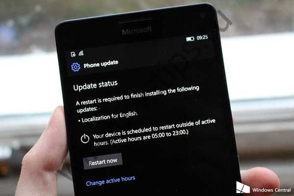 Sestavení systému Windows 10 Mobile Preview 15043 odeslaného do Slow Ring