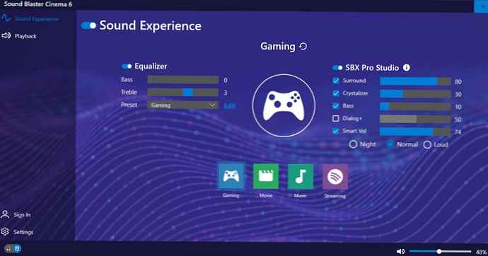 Sound Blaster Command és Cinema 6 Windows 10 rendszerhez a Microsoft Store-ban