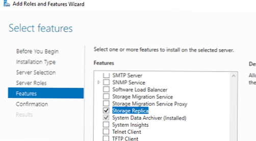 Replika úložiště v systému Windows Server 2016