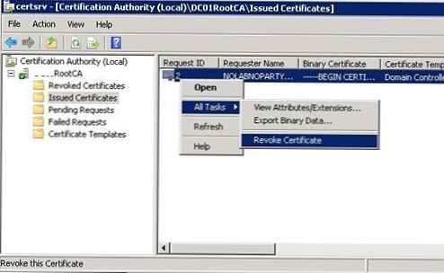 Odebrání certifikační autority ze služby Active Directory