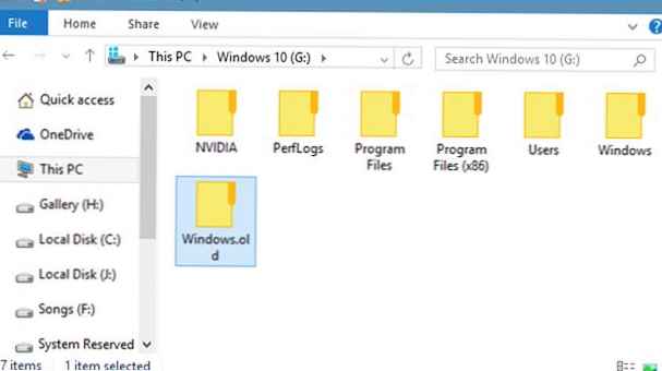 Usuwanie folderu Windows.old w systemie Windows 10