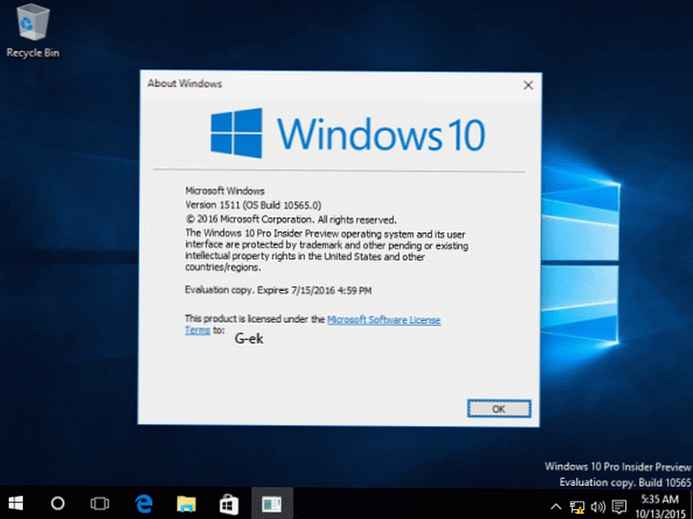 Премахнете възможността за връщане към предишна версия на Windows 10.