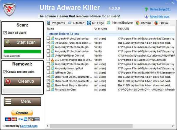 Ultra Adware Killer za odstranitev adware