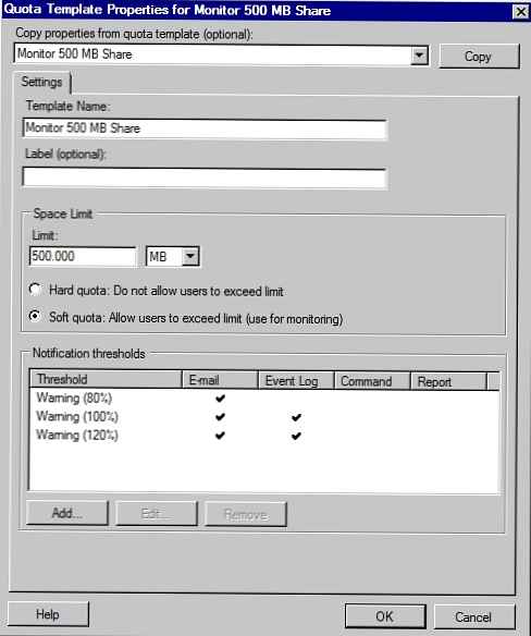 Управління дисковими квотами в Windows Server 2008