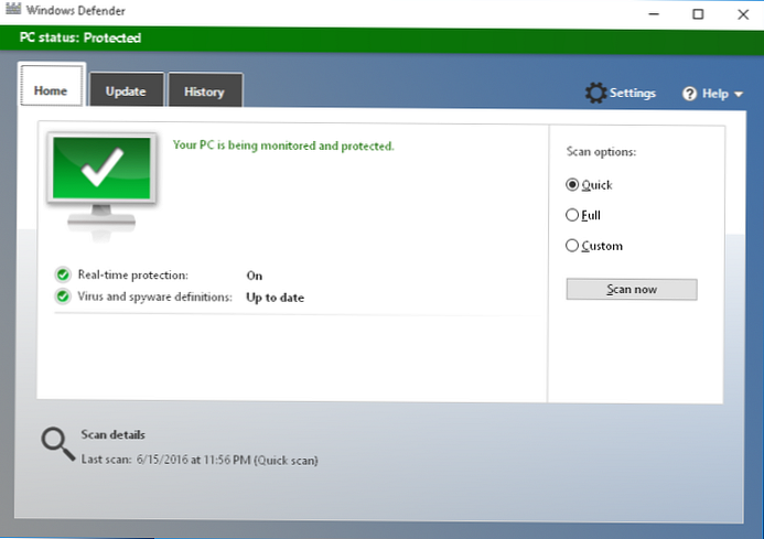 Správa programu Windows Defender pomocou programu PowerShell