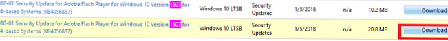 Namestitev datotek CAB in MSU Windows Update ročno