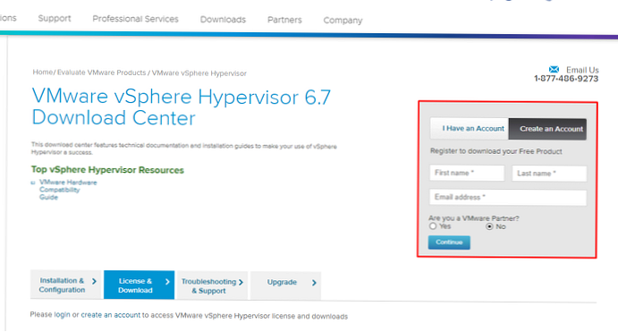 Namestitev in osnovna nastavitev brezplačnega VMware vSphere Hypervisor
